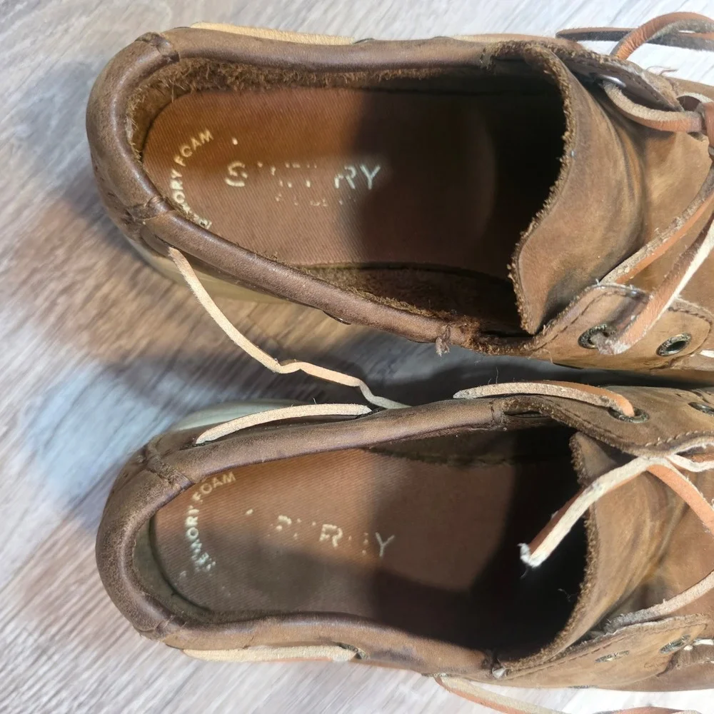 Sperry Cup II Boat Boys Brown Leather Shoes STK261419 Size 1.5M